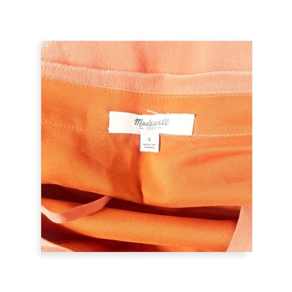 Madewell Orange Silk Camisole Dress SZ 4 Boho Retro 70s - Picture 4 of 7